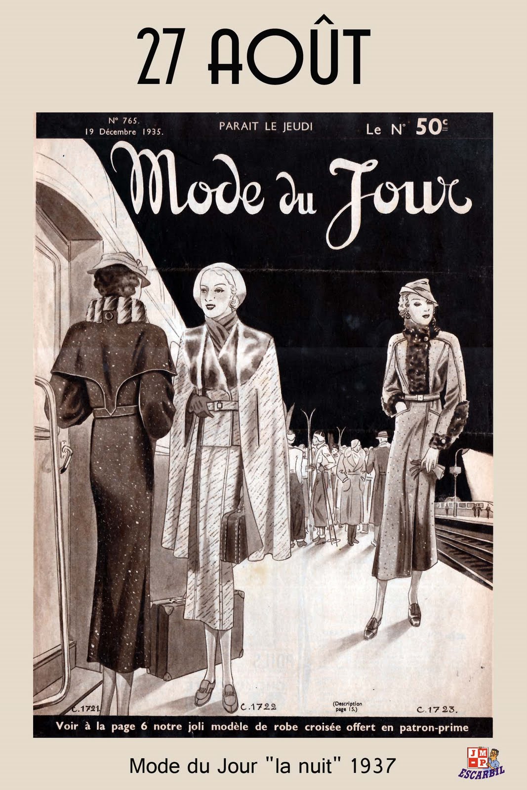 Imagerie du Chemin de Fer: "Mode du Jour" - la mode sur un quai de gare