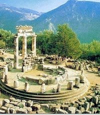 Delphi, the centre of the Ancient world - the "Omphalos" (Navel) of the Earth.