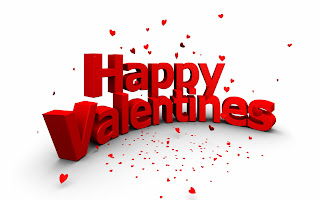 Happy Valentines Day 3D Text and Little Hearts HD Wallpaper