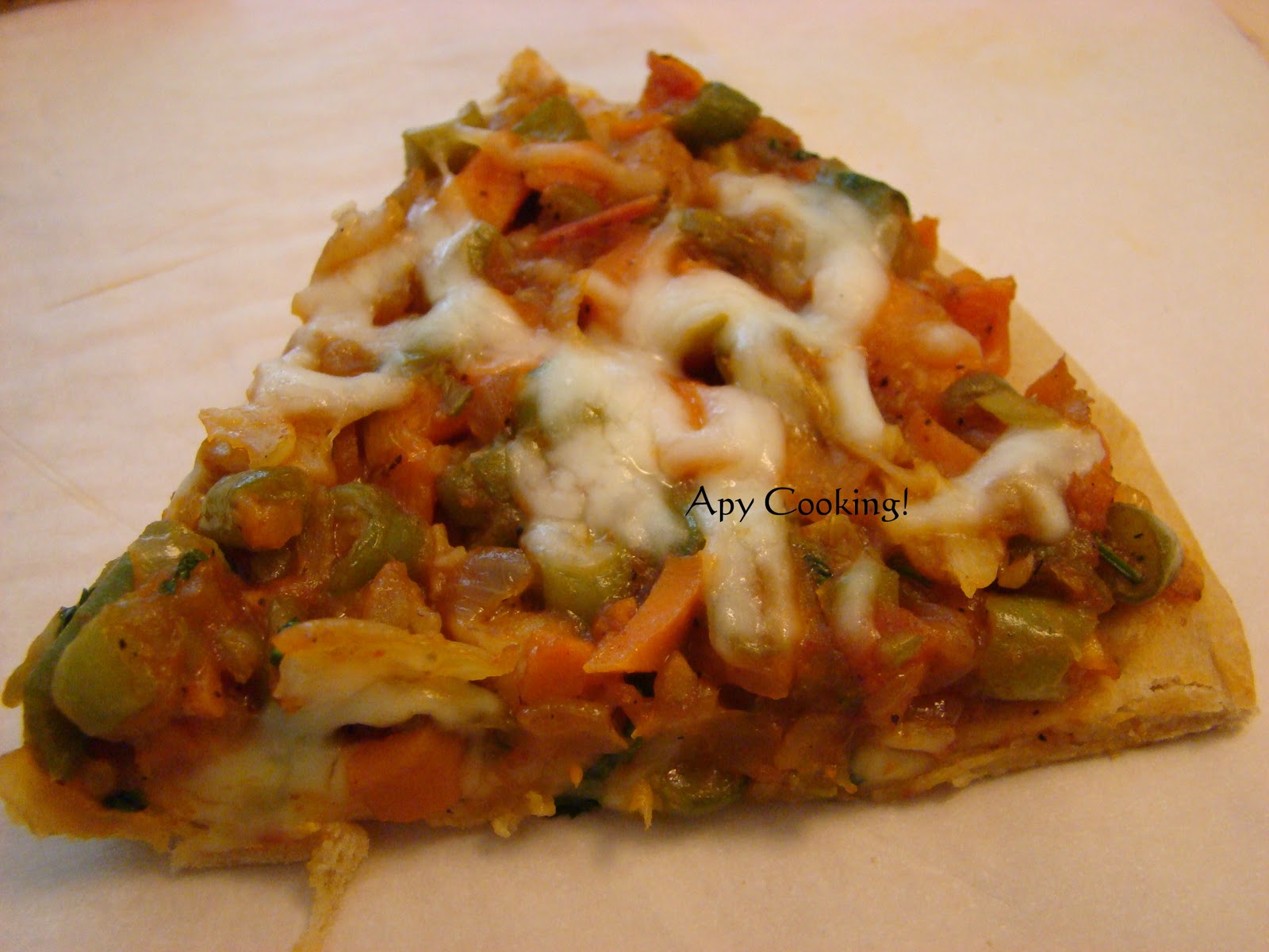 Apy Cooking Veggie Garam Masala Pizza with Homemade Whole Wheat Base