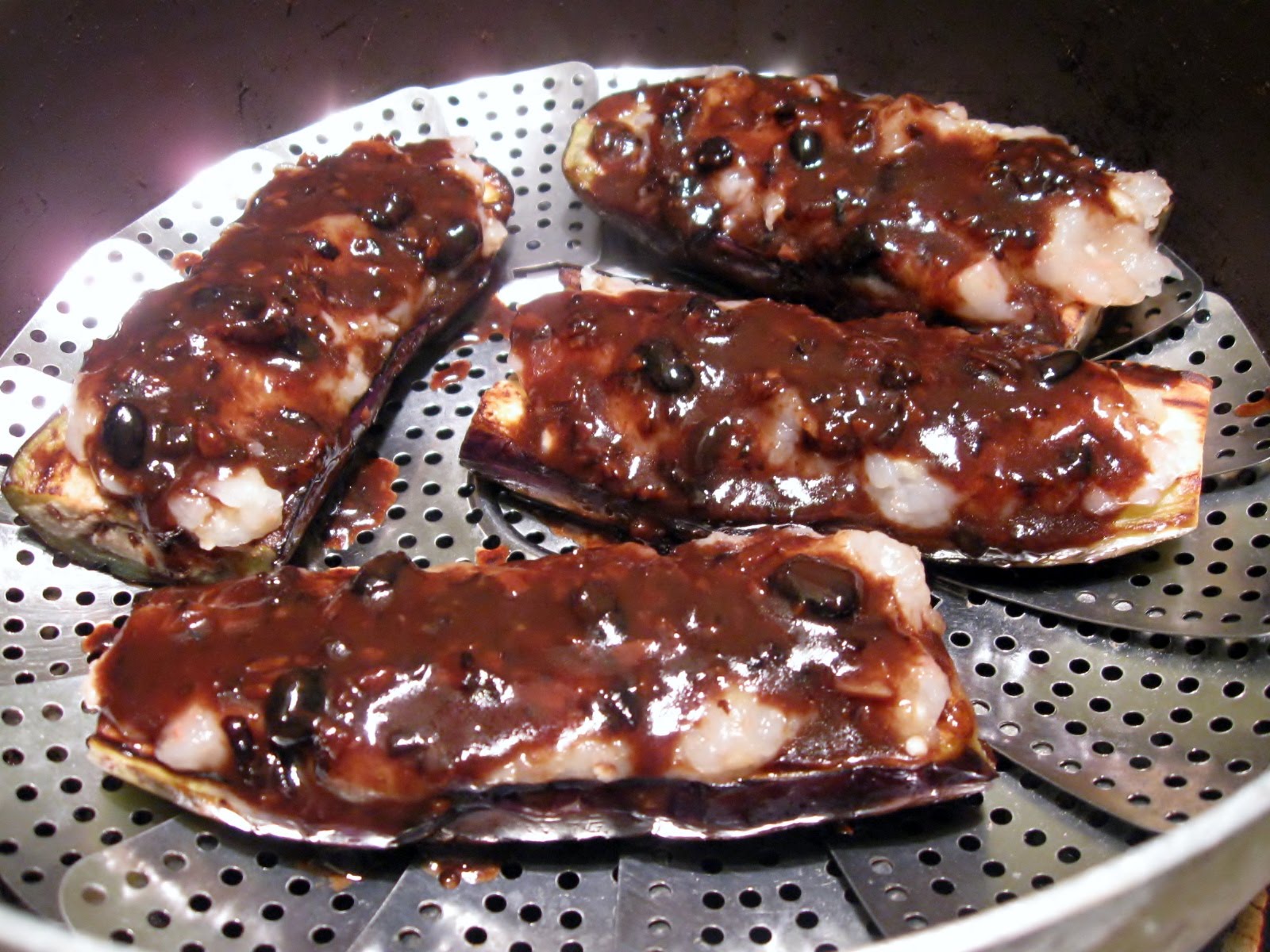 Tinkering with Dinner CSA week two Stuffed eggplant in black bean sauce