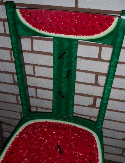 watermelon painted chair