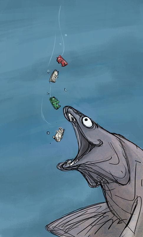 Art Dump: Frilled Sharks!