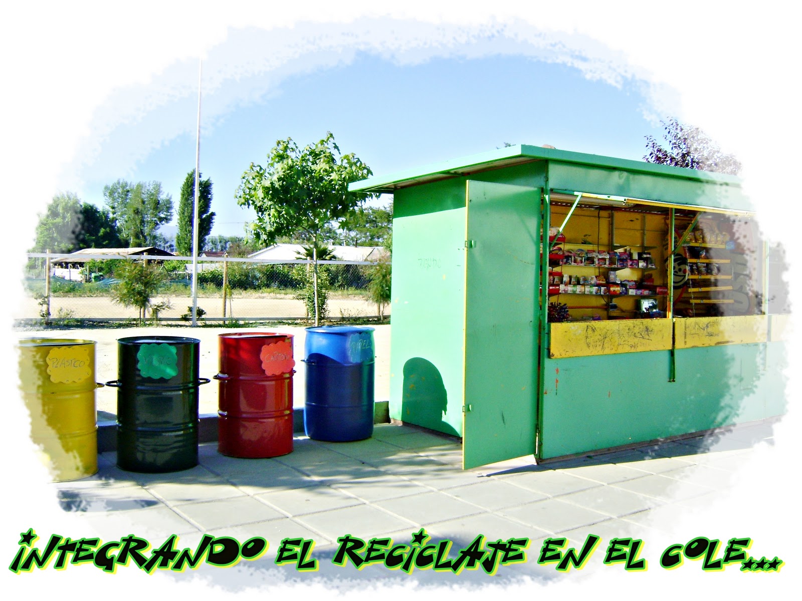 Respirando felicidad pura reciclando en el colegio 