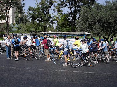 Team OneFamily starts the bike ride to Sderot
