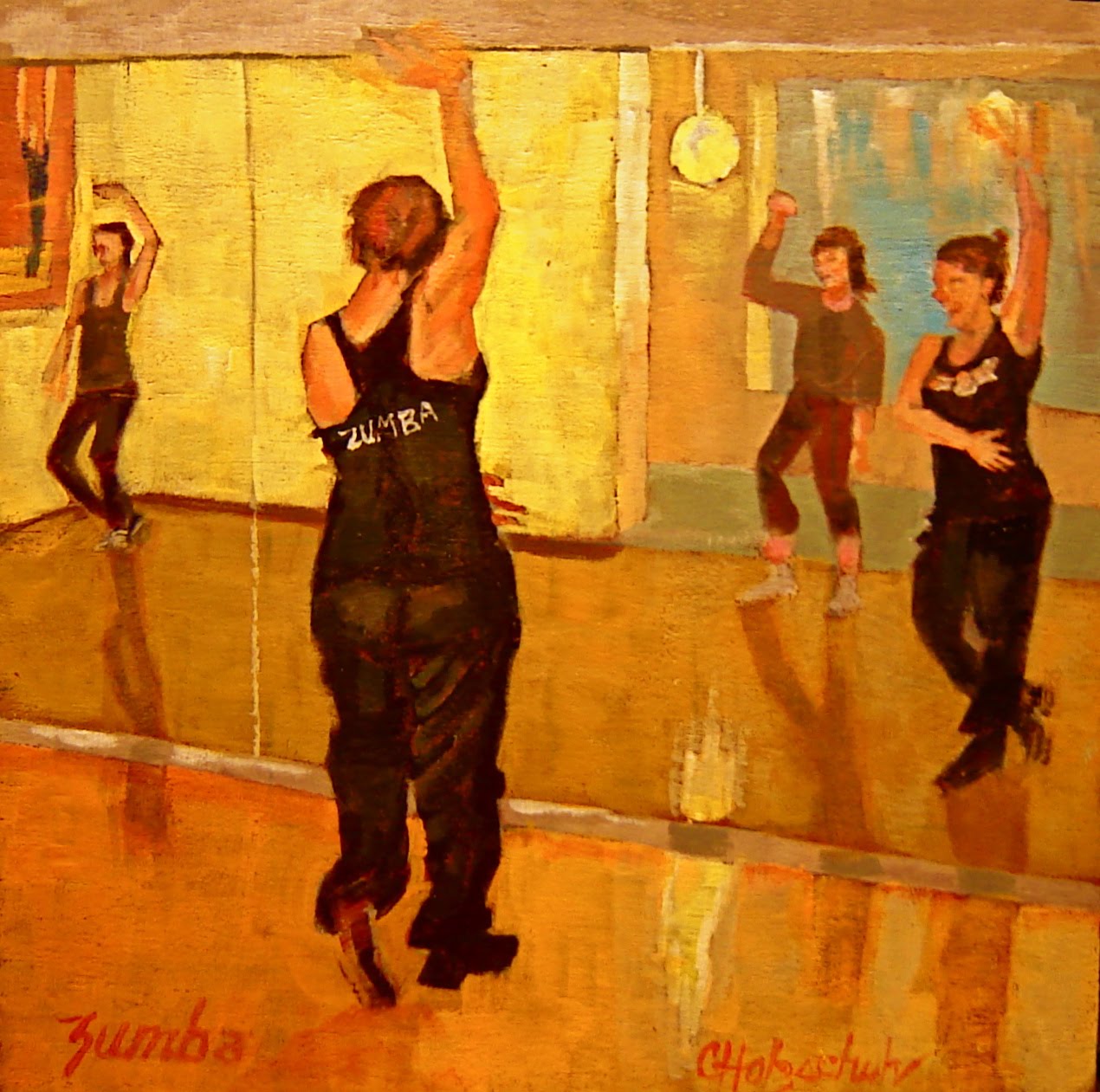 Christine Holzschuh Figuratively Speaking Zumba 8"x8" acrylic 164