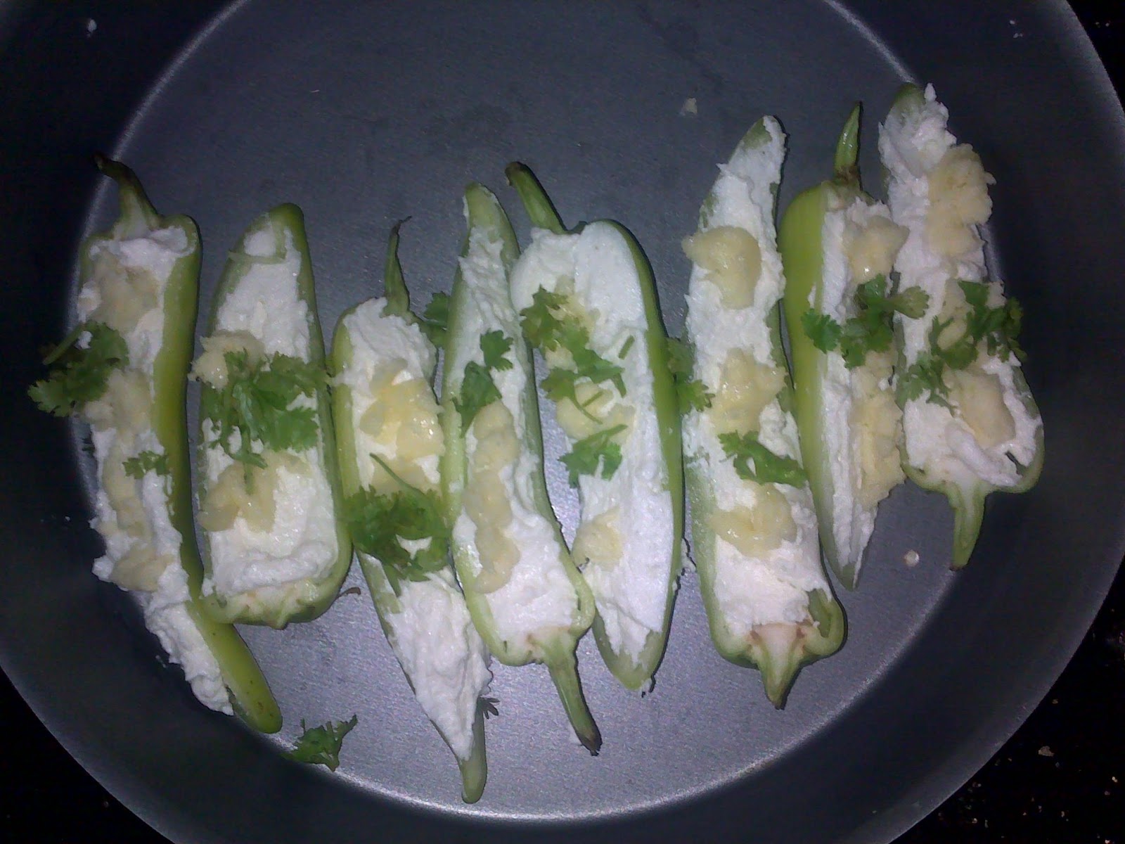 The Black Ladle PaneerPotato Stuffed Banana Peppers (Stuffed Bajji