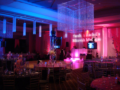 bar mizvah party with crystals and drapings 