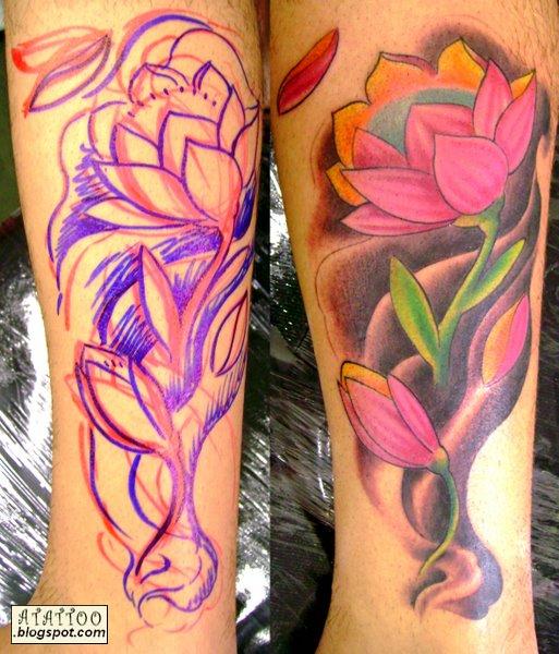Foto tatuaje de florales en glúteo,  artístico