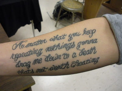 Musical Lyrics Tattoo.jpg. This is one of the most awesome tattoos ever,