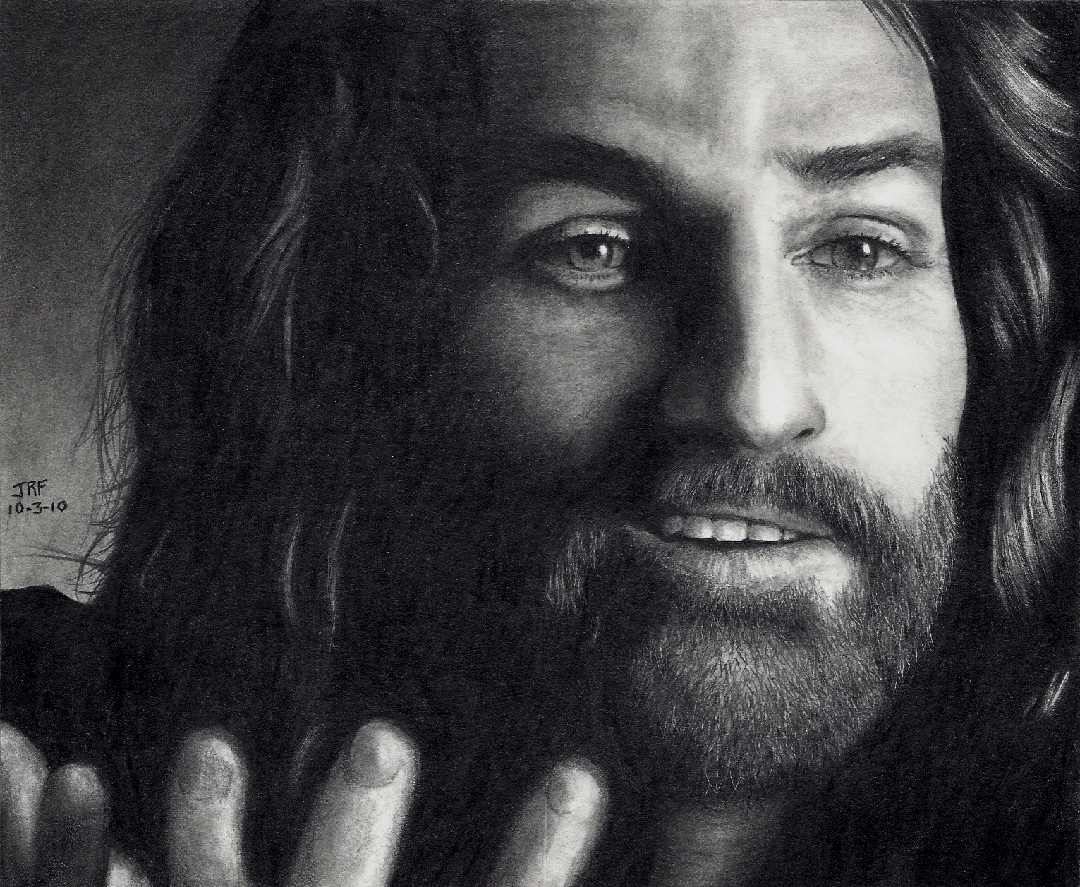 Go to DrPencil.com: Drawing of Jesus smiling