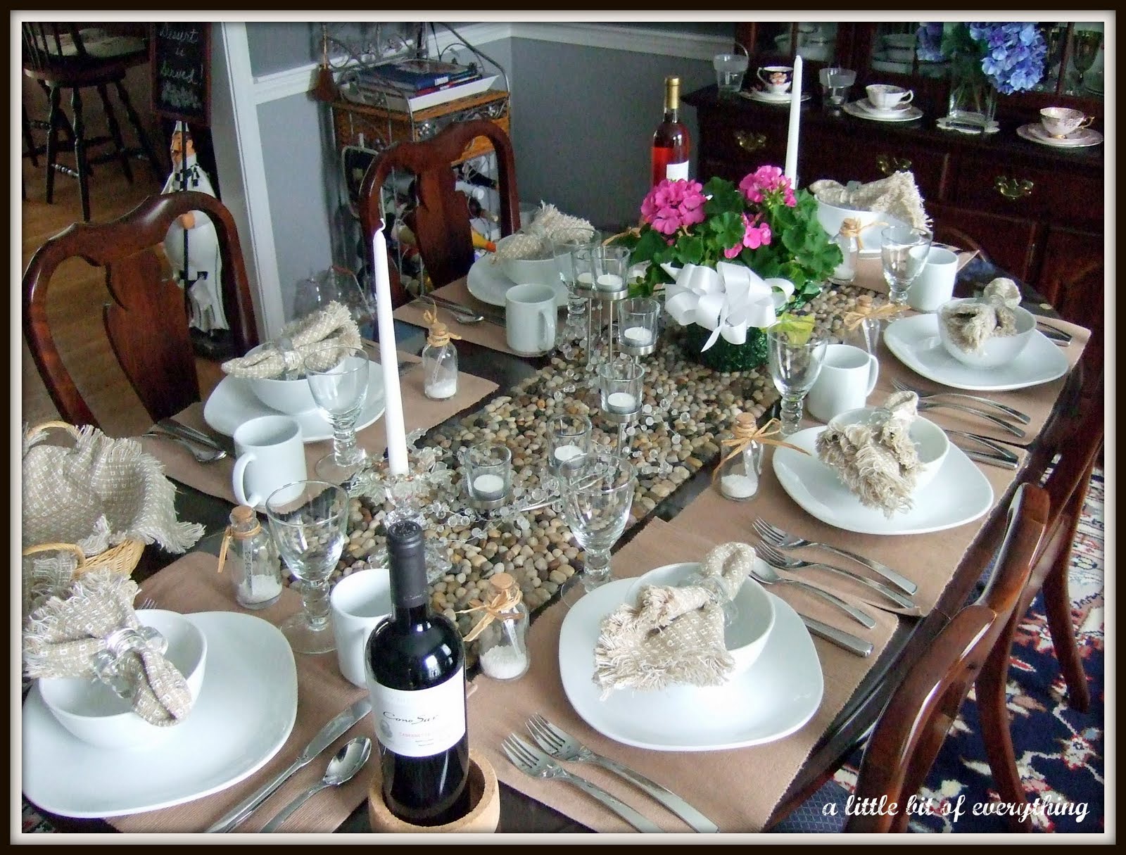 a little bit of everything: Table Setting: Birthday Dinner in Beige and