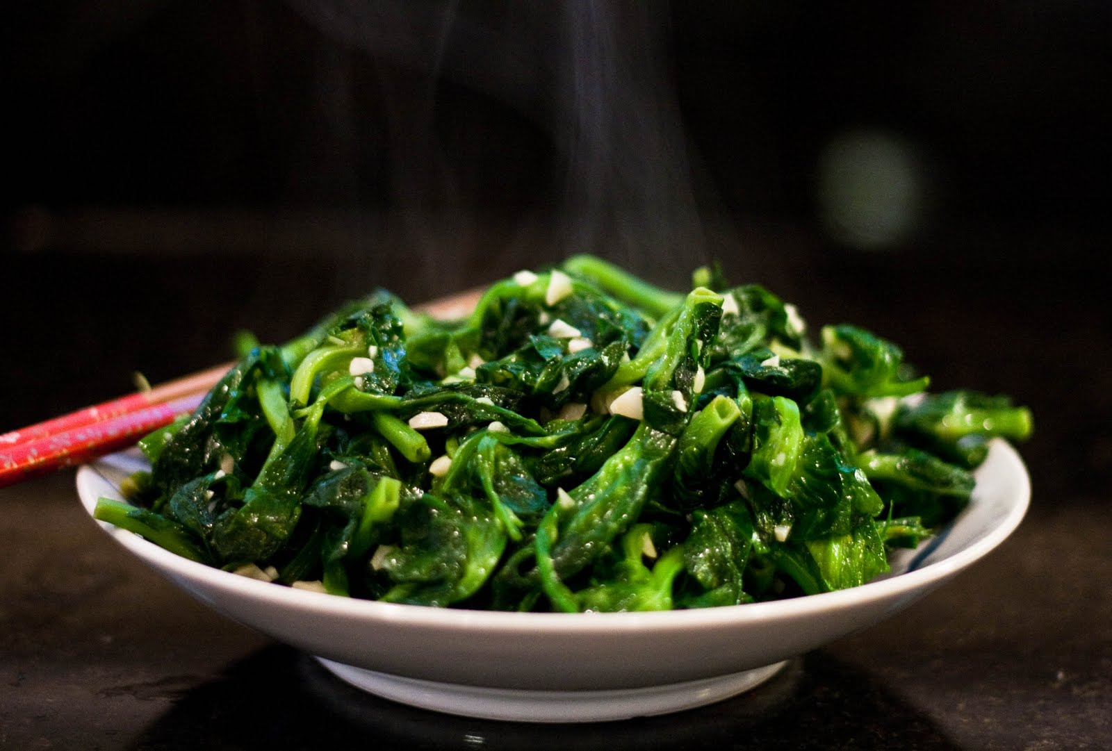 Chinese Garlic Pea Shoots + Kung Pao Chicken — asian , budget meals