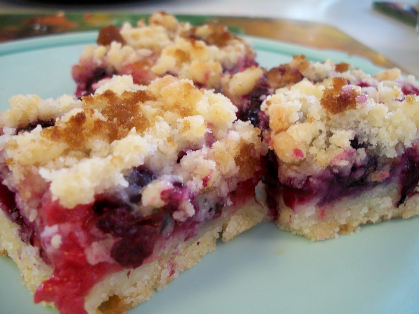 Brooke Bakes Blueberry Raspberry Crumble Bars