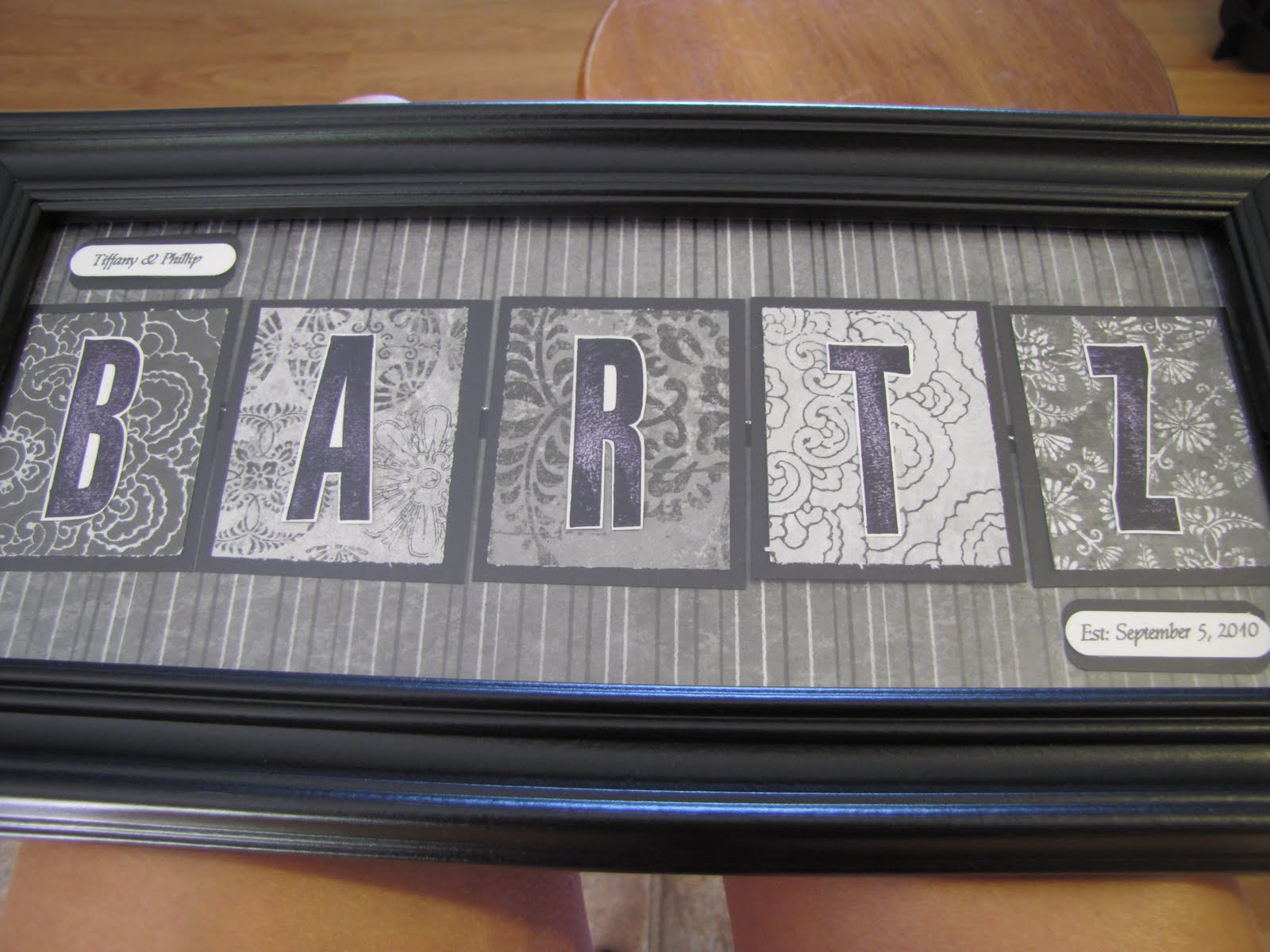 Sustainably Chic Designs Name Frame Wedding Gift