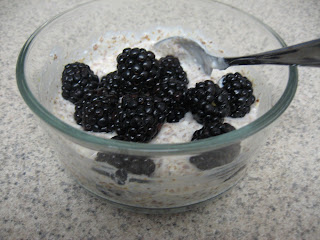 Yogurt, flax meal, and berries, one of my favorite snacks