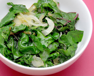 recipe for sauteed swiss chard leaves and roasted chard stalks with butter and parmesan