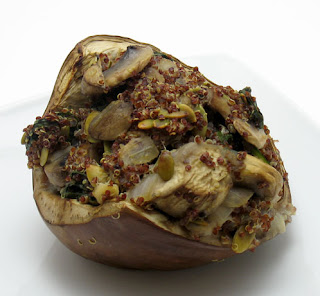 recipe for quinoa and mushroom stuffed eggplant