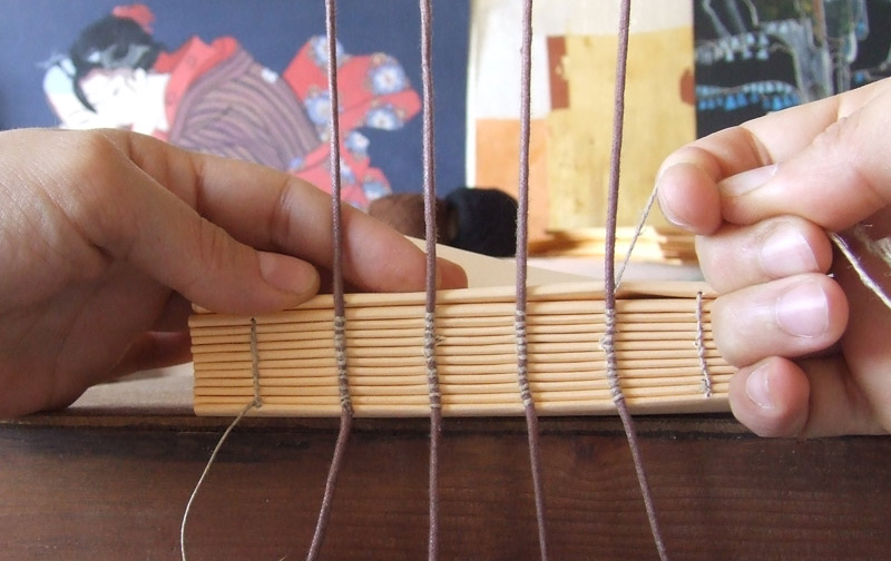 TeoStudio Handbound Journals Sewing on cord