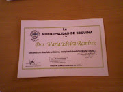 La Municipalidad de Esquina a la Dra.Marìa Elvira Ramìrez Barrios