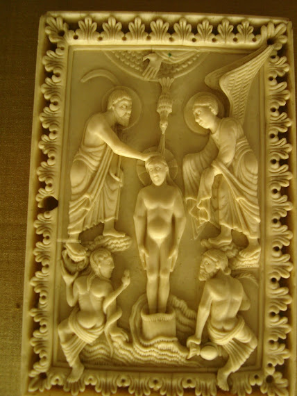 Baptism of Christ hand of Father angel with garments