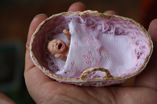 Miniature baby, ooak, 1/12 scale
