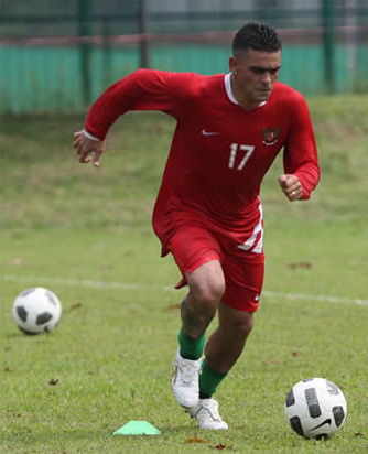 RED WHITE BALL: Gonzales made third goal in second match for Indonesia