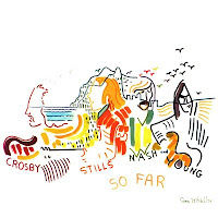 Dibujo de Joni Mitchell para el álbum 'So Far', de Crosby, Stills, Nash & Young, 1974