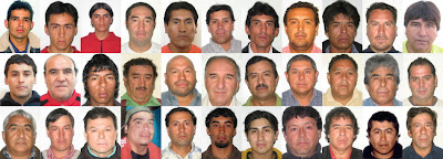 Los 33 mineros atrapados en la mina San José