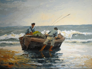 Preparativos de pesca - Carlos Castiglione