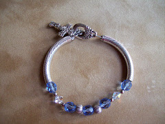 Blue and silver bracelet