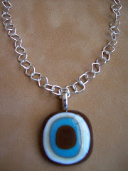 Turquoise and brown pendant on chain