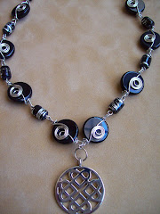 Black and silver irish celtic necklace