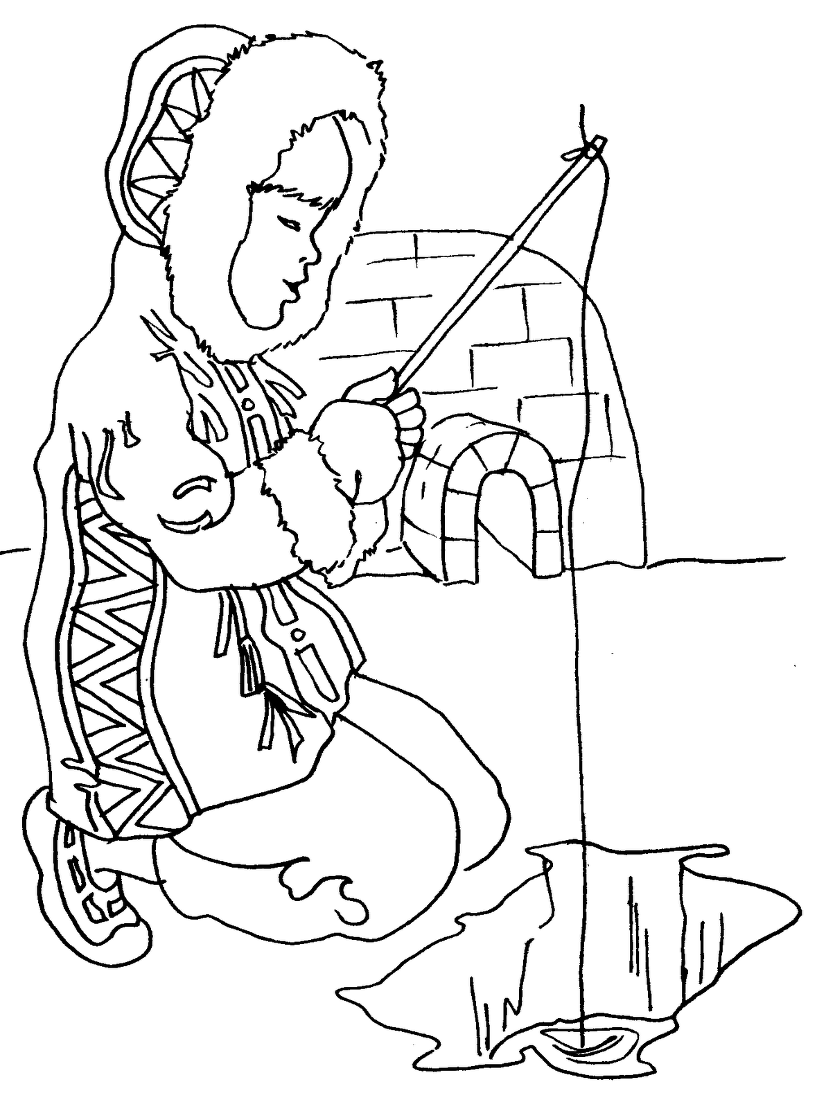 ice fishing coloring pages - photo #27