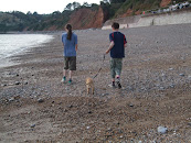 Sam and kids at the beach
