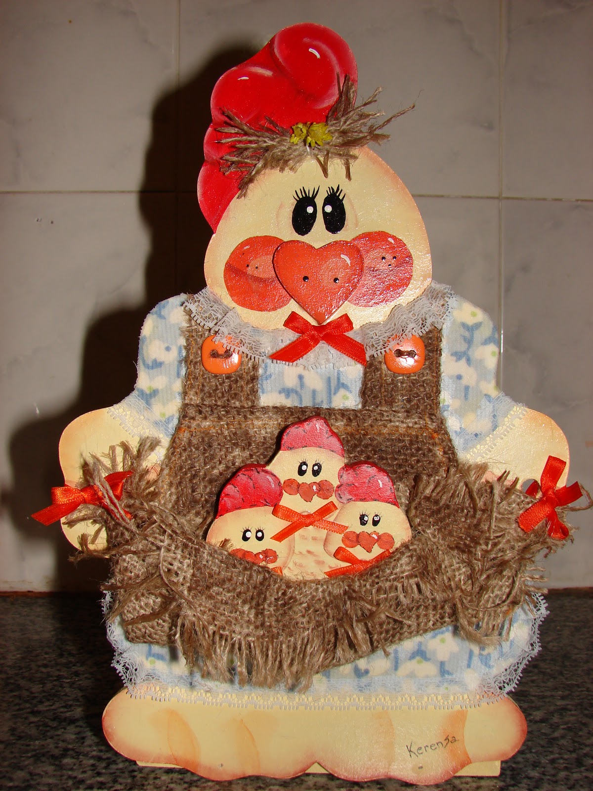 artesanias kerensa: gallina portarollo country