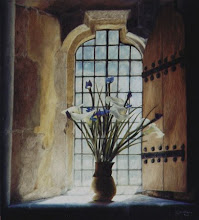 Lilies in the chapel window