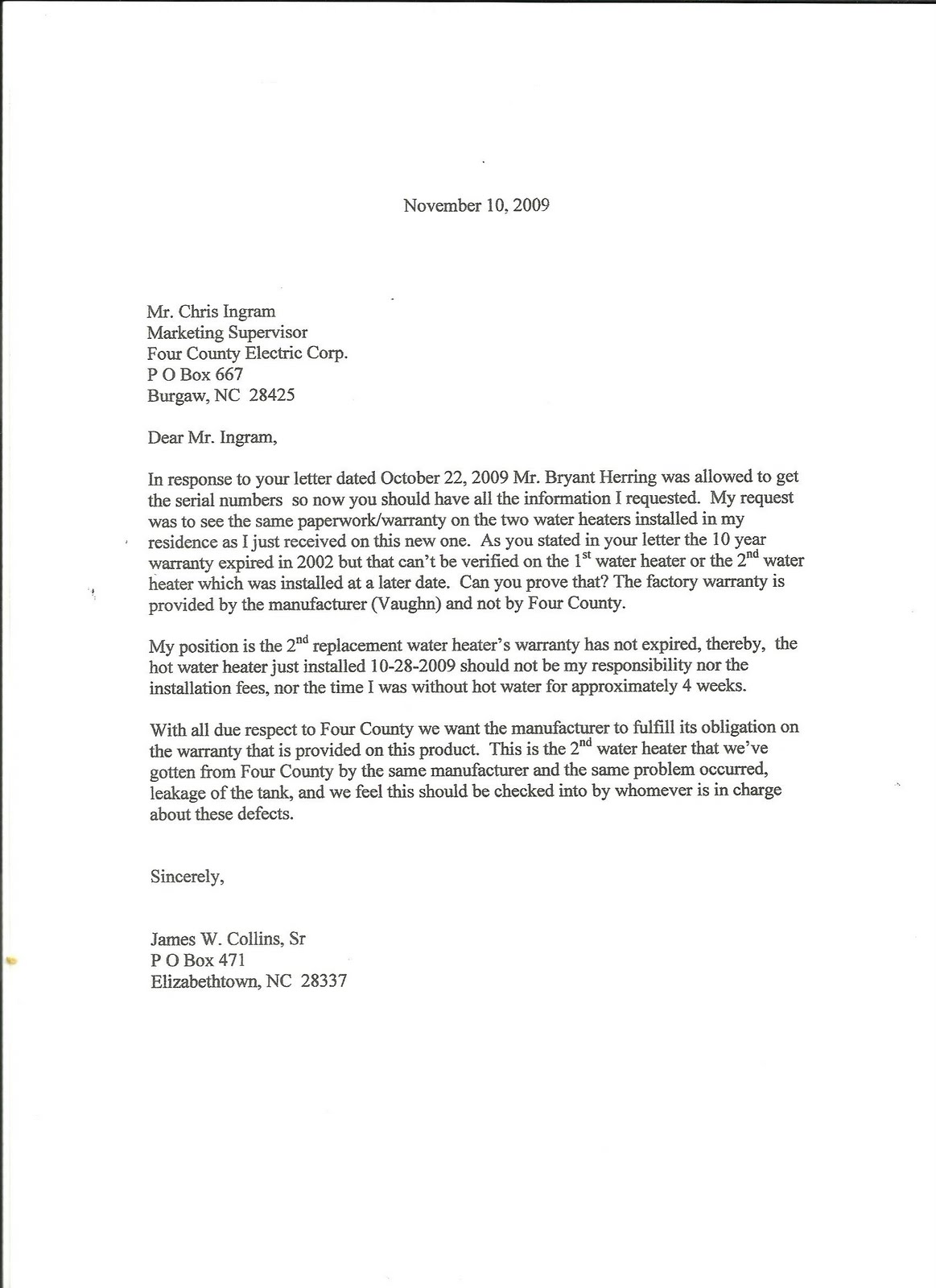 JAYBIRD COLLINS STORY I SENT CERTIFIED MAIL EACH TIME TO TRACK JAYBIRD COLLINS STORY I SENT CERTIFIED MAIL EACH TIME TO TRACK