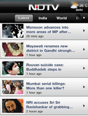 NDTV iPhone Application