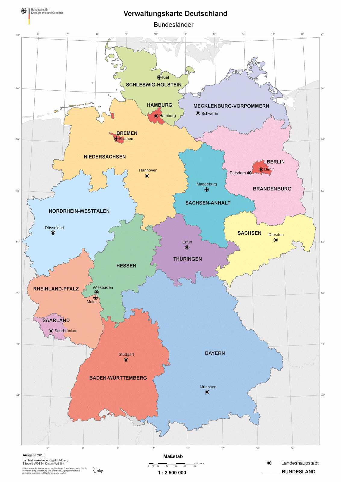 Landkartenblog Online Verwaltungskarte Deutschland Der Bundeslander