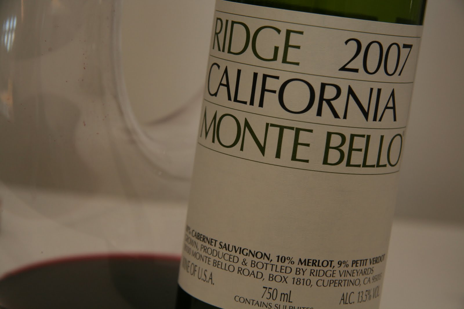 California Wine Report 2007 Montebello from Ridge