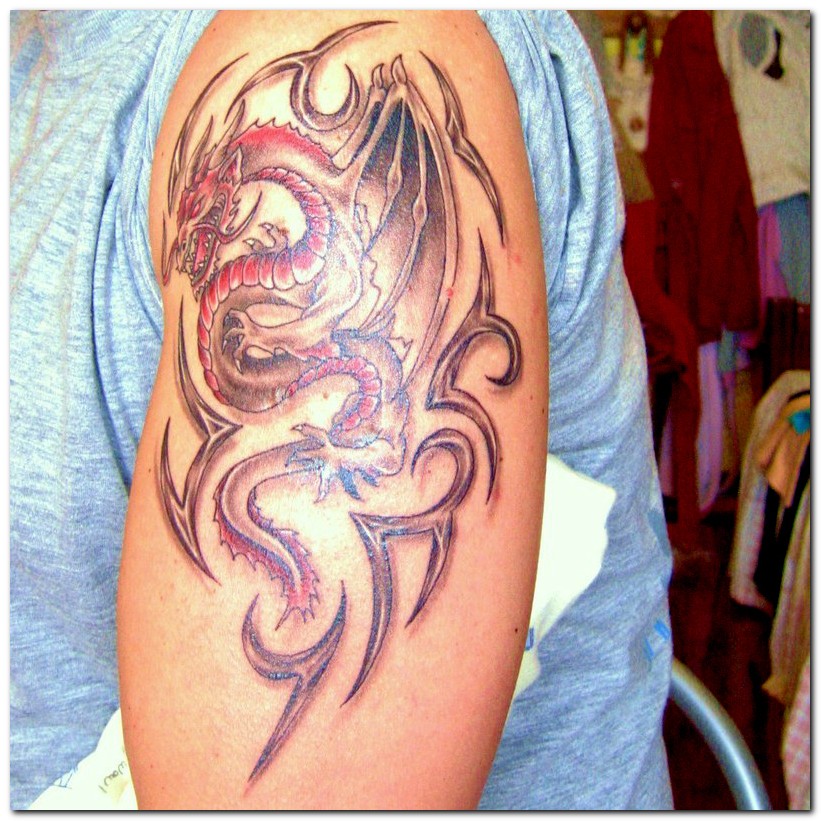Tribal tattoo design mixed with modern tattoo design creates a fantastic