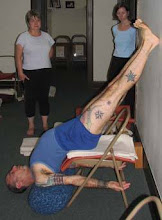 sarvangasana on a chair