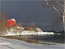 Marquette Lighthouse in Winter