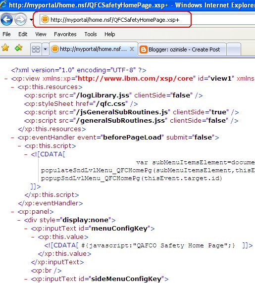 ozinisle: View XPage Source Code on browser