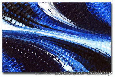 Sapphire Mosaic - Textured Oil Painting