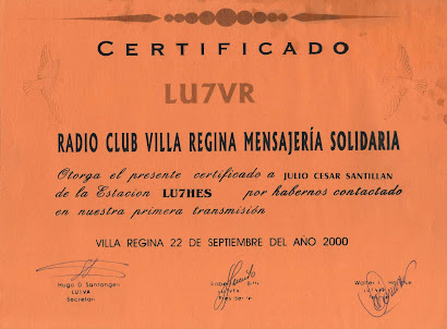 RADIO CLUB VILLA REGINA MENSAJERIA SOLIDARIA - LU7VR