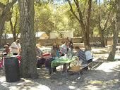 Picknickers eat lunch before rodeo...
