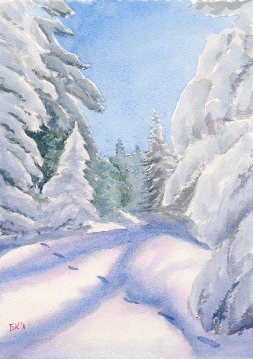 Blaga's watercolors Blanket of snow