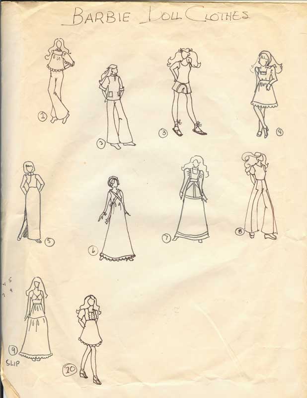 barbie clothes drawing